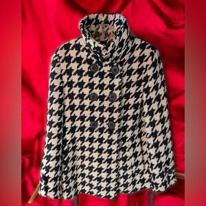 Express women’s Herringbone Wool Blend Jacket Size Small Black and White